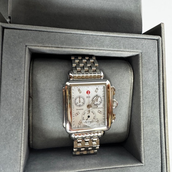 Michele Deco Chronograph Diamond Dial Women\'s Silver Watch main image 9